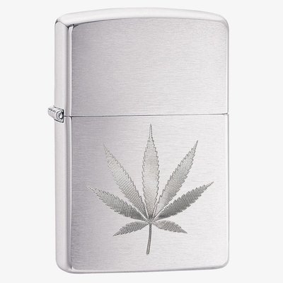 Zippo Leaf Design Brushed Chrome Lighter 29587-000002