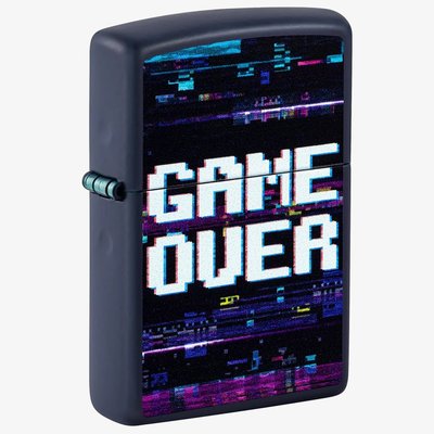 Zippo Matte Navy Game Over Design Lighter 46663
