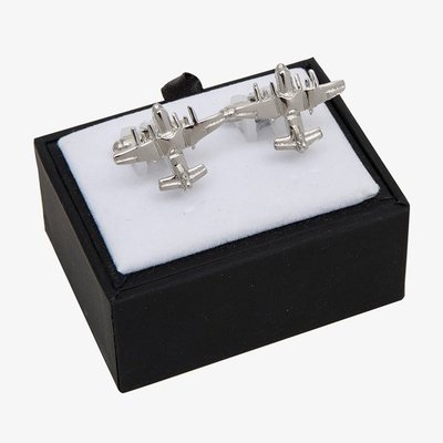 Equilibrium Silver Plated Aeroplane Cufflinks 69652