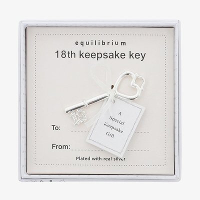 Equilibrium Silver Plated 18th Keepsake Key Gift 69813