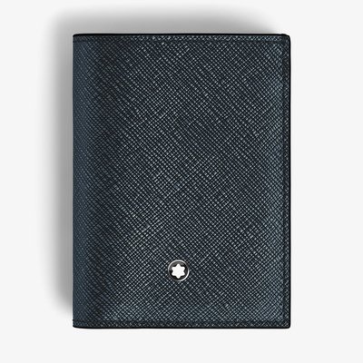 Montblanc Sartorial Tweed Blue Leather 4CC Wallet