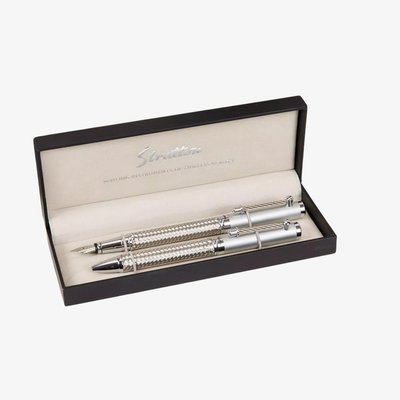 Stratton Silver Rollerball & Fountain Pen Set