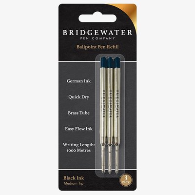 Bridgewater Black Ballpoint Pen 3 Pack Refill 346620