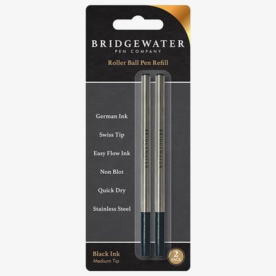 Bridgewater Black Roller Ball Pen 2 Pack Refill 346621