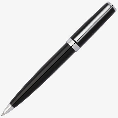 BOSS Gear Icon Black & Chrome Plated Ballpoint Pen