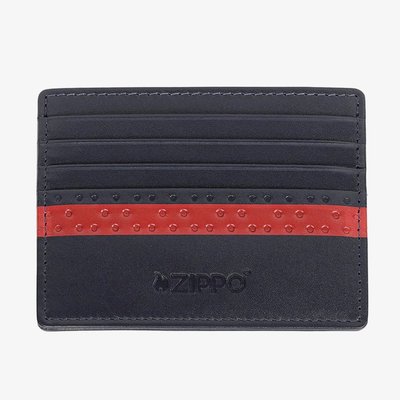 Zippo Navy Blue Red Stripe Card Holder Wallet