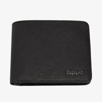 Zippo Saffiano Black Leather Wallet