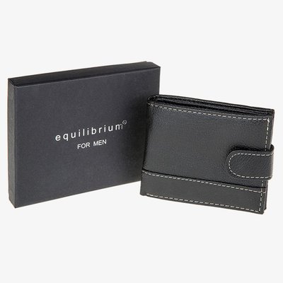 Equilibrium Mens Black Stitched Wallet 59770