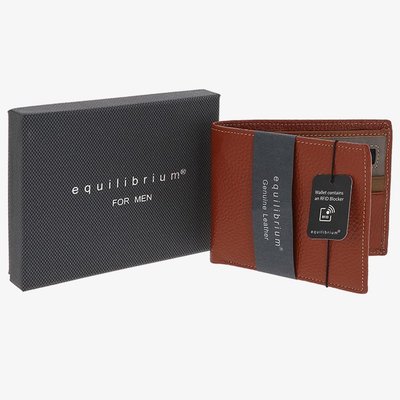 Equilibrium Mens Tan Leather RFID Wallet 349861