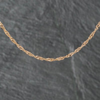 Second Hand 9ct Yellow Gold Twisted 16 Inch Curb Chain