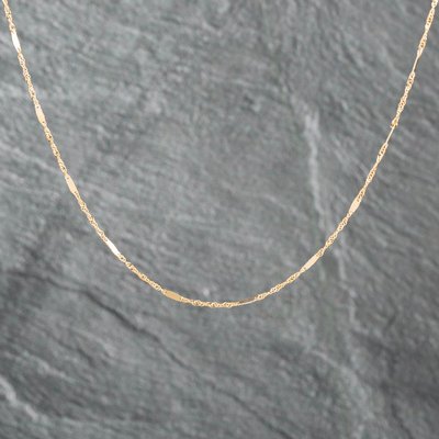 Second Hand 9ct Yellow Gold Bar And Twist 18 Inch Chain 41021624