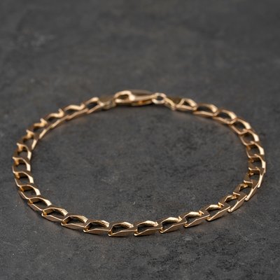 Second Hand Vintage Yellow Gold 8.5 Inch Curb Chain Bracelet 41081277