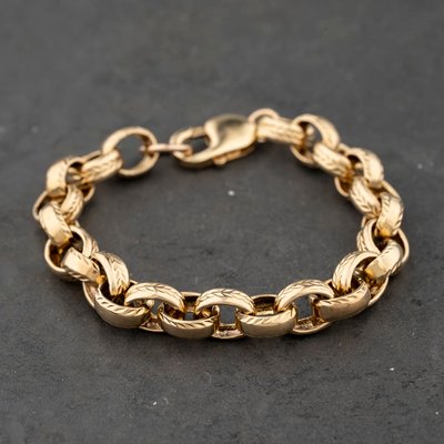 Second Hand 9ct Yellow Gold 8.5 Inch Belcher Chain Bracelet 41081281