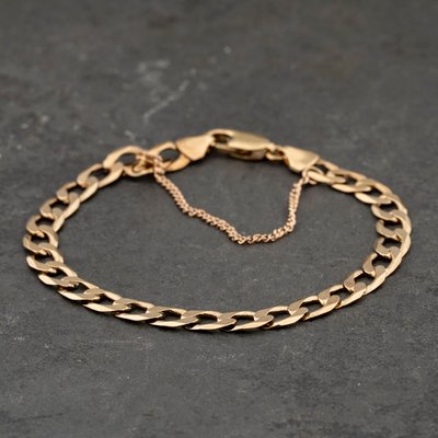 Second Hand 9ct Yellow Gold 8 Inch Curb Chain Bracelet 41081319