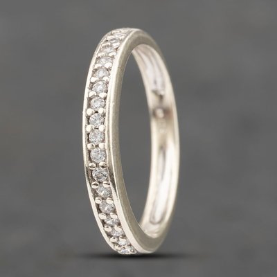 Second Hand 9ct White Gold Cubic Zirconia Half Eternity Ring