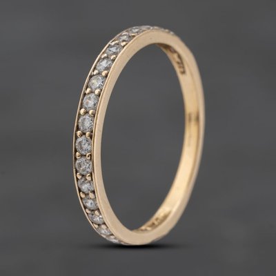Second Hand 9ct Yellow Gold Cubic Zirconia Half Eternity Ring