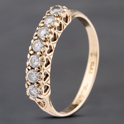 Second Hand 9ct Yellow Gold Cubic Zirconia Half Eternity Ring