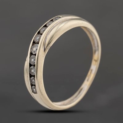 Second Hand 9ct White Gold Cubic Zirconia Channel Set Crossover Half Eternity Ring