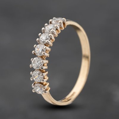 Second Hand 9ct Yellow Gold Cubic Zirconia Half Eternity Ring