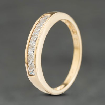 Second Hand 9ct Yellow Gold Cubic Zirconia Half Eternity Ring