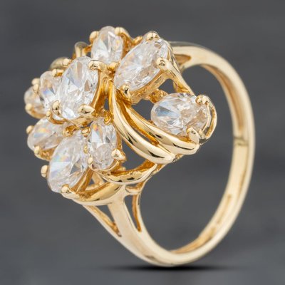Second Hand 14ct Yellow Gold Cubic Zirconia Cluster Ring 41104027
