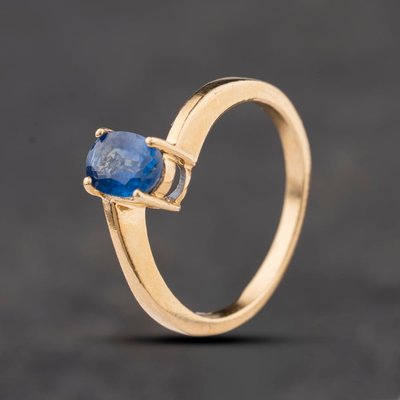 Second Hand 9ct Yellow Gold Sapphire Oval Dress Ring 41104296