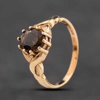 Second Hand 9ct Yellow Gold Smoky Quartz Dress Ring 41104310
