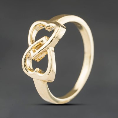 Second Hand 9ct Yellow Gold Interlocking Hearts Dress Ring 41104385