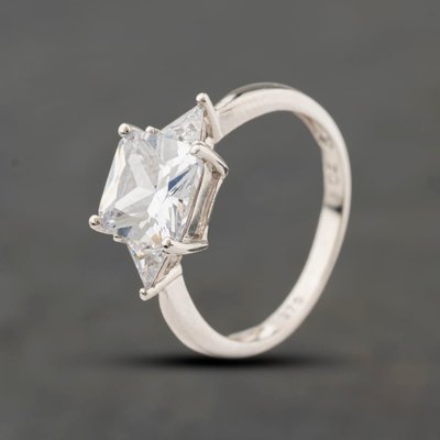 Second Hand 9ct White Gold Cubic Zirconia Three Stone Ring 41104408