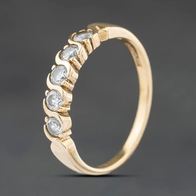 Second Hand 9ct Yellow Gold Cubic Zirconia Half Eternity Ring 41104546
