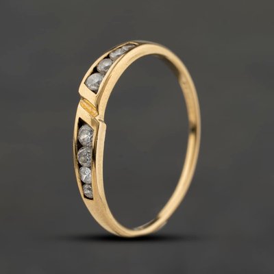 Second Hand 9ct Yellow Gold Cubic Zirconia Half Eternity Ring 41104658