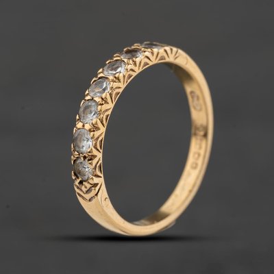 Second Hand 9ct Yellow Gold Cubic Zirconia Half Eternity Ring 41104667