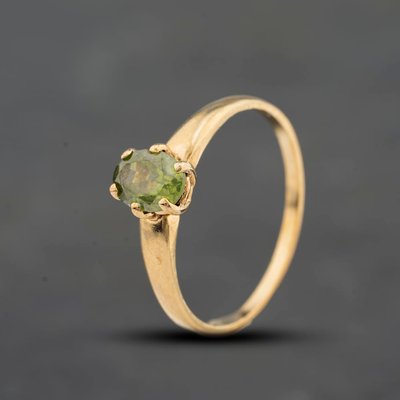 Second Hand 9ct Yellow Gold Peridot Oval Dress Ring 41104700