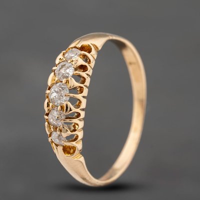 Second Hand Vintage Yellow Gold Diamond Five Stone Ring 41121017