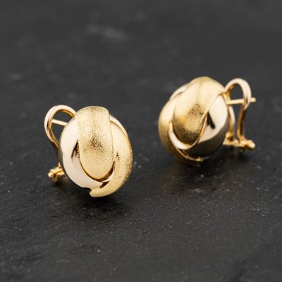 Second Hand 18ct Yellow Gold 15mm Knot Stud Earrings 41172936