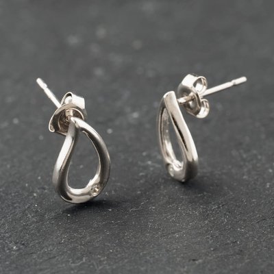 Second Hand White Gold Diamond Loop Stud Earrings 41174172