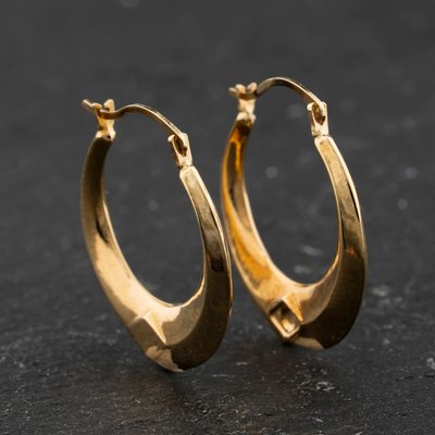 Second Hand Yellow Gold 21mm Creole Earrings 41174388