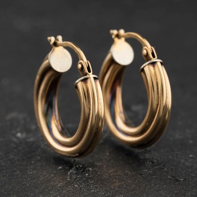 Second Hand Yellow Gold 22mm Twist Hoop Earrings 41174574