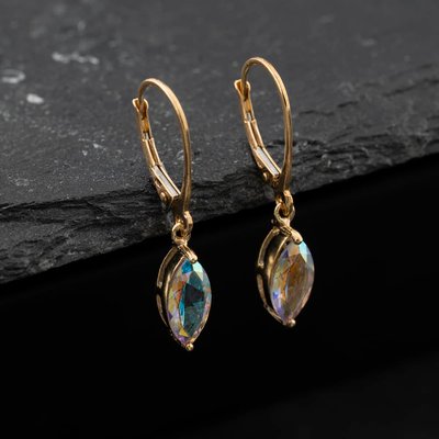 Second Hand Yellow Gold 28mm Mystic Topaz Dropper Earrings 41174673