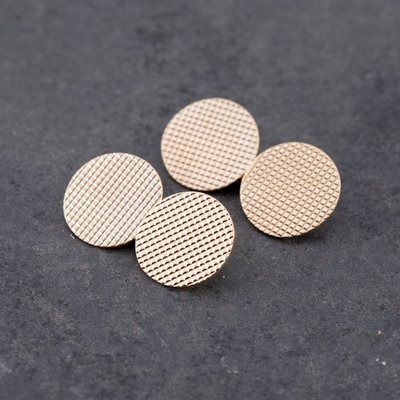 Second Hand Vintage 9ct Yellow Gold Round Patterned Bar Link Cufflinks 41191027