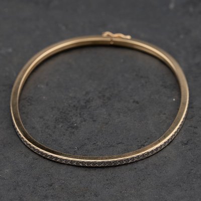 Second Hand 9ct White Gold Patterned Hinged Bangle 41211471