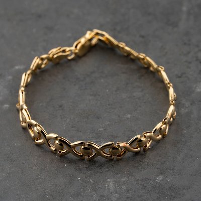 Second Hand 9ct Yellow Gold 7 Inch Fancy Chain Bracelet 41281832