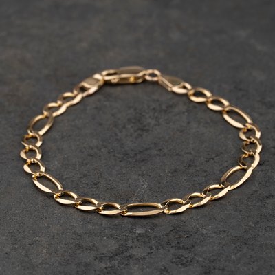 Second Hand 9ct Yellow Gold 7.5 Inch Figaro Chain Bracelet 41281876
