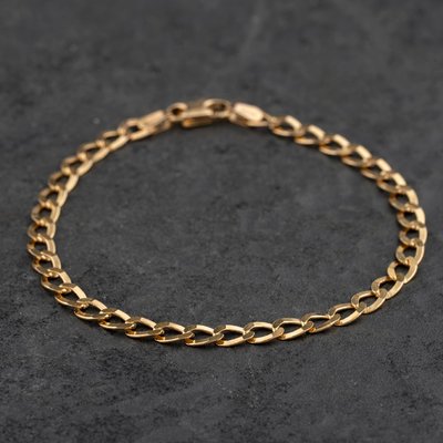 Second Hand 9ct Yellow Gold 7 Inch Curb Chain Bracelet 41281952