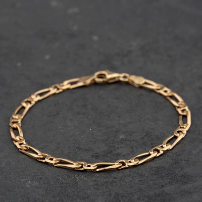 Second Hand 9ct Yellow Gold 7.5 Inch Figaro Chain Bracelet 41282004