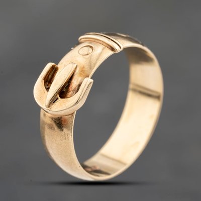 Second Hand 9ct Yellow Gold Plain Buckle Ring 41342209