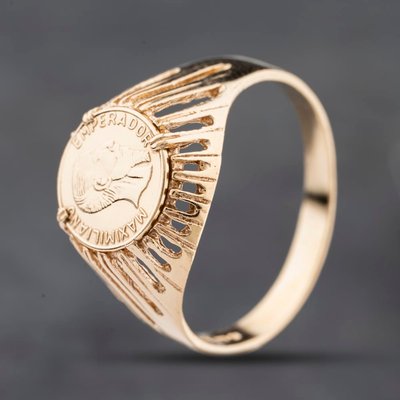 Second Hand 9ct Yellow Gold Peso Coin Ring 41342388
