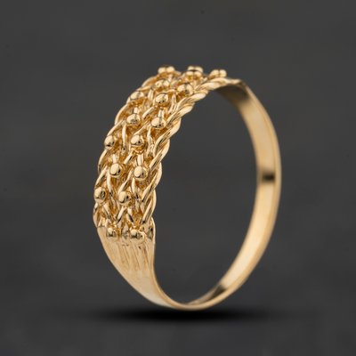 Second Hand 9ct Yellow Gold Four Row Keeper Ring 41342583