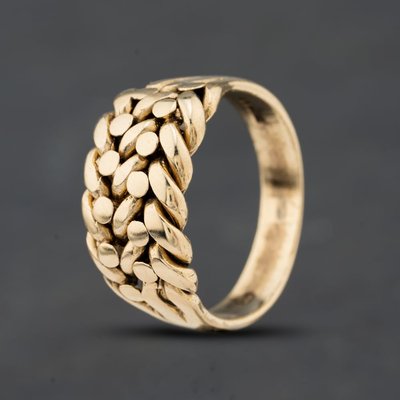 Second Hand 9ct Yellow Gold 2 Row Keeper Ring 41342609