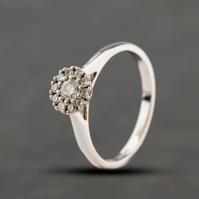 Second Hand 18ct White Gold 0.25ct Brilliant Cut Diamond Cluster Ring 41382585